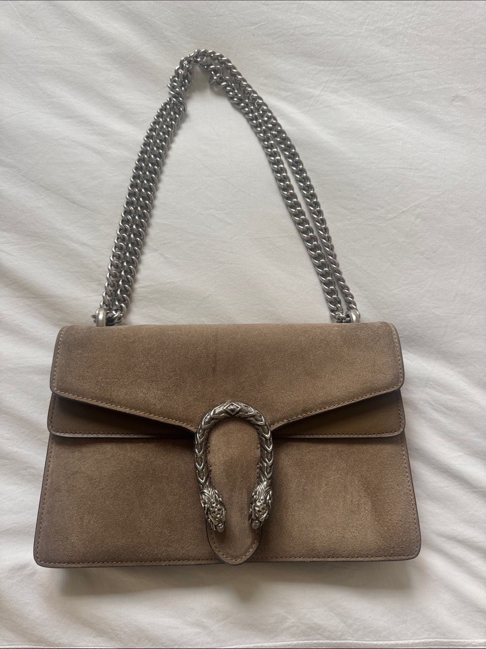 Gucci Taupe Suede Dionysus Bag